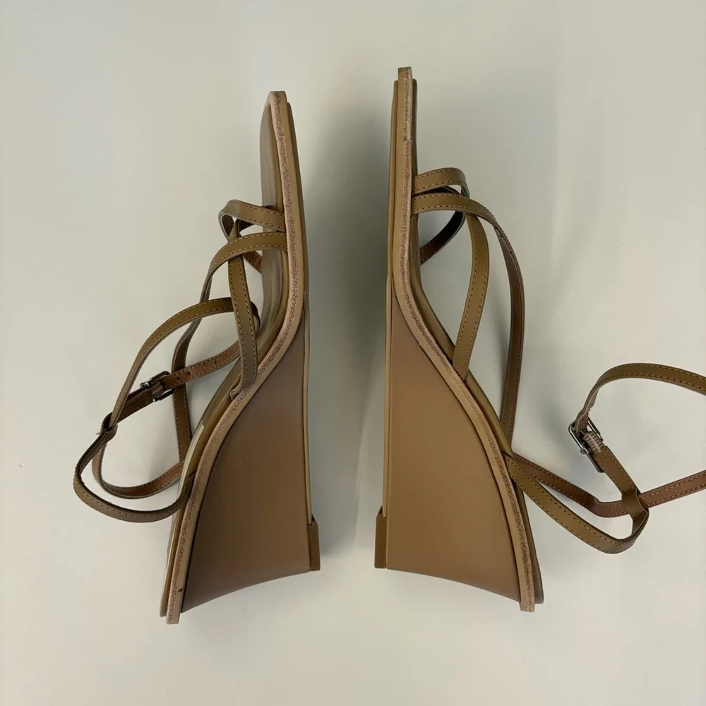 Dolce Vita || Gemini Wedge Sandals Strappy Tan Beige Nude 9.5‎ NWOB